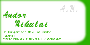 andor mikulai business card